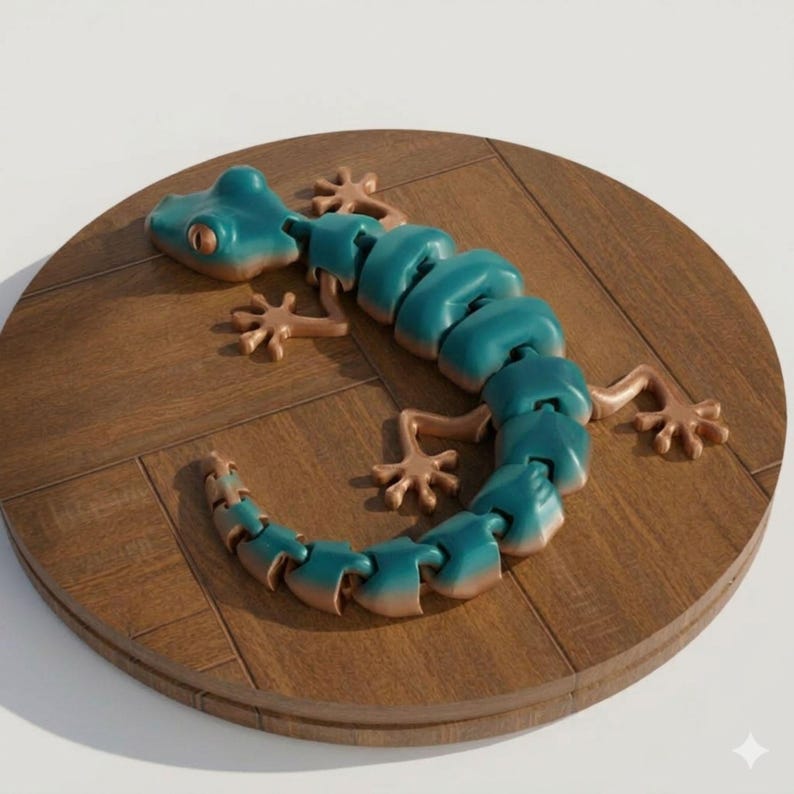 Articulated Lizard 3D Print File, Flexi Fidget Toy STL, Movable Reptile ...