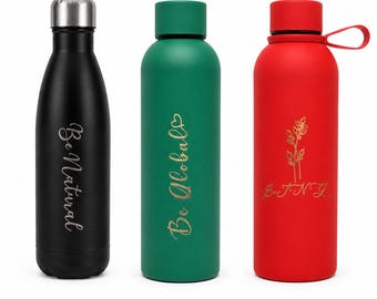 Stainless Steel Thermal Water Bottle – Double Wall Insulated Travel Flask | Matte Reusable Water Bottle for Yoga, Office & Travel