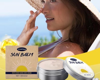 Natural Zinc Sun Balm Mineral Sunscreen Balm with Non-Nano Zinc Oxide | Lightweight Hydrating Sun Protection for Travel, Beach & Outdoor Use