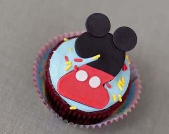 Mickey Mouse Age Number Fondant Cupcake Toppers