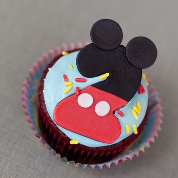 Mickey Mouse Age Number Fondant Cupcake Toppers