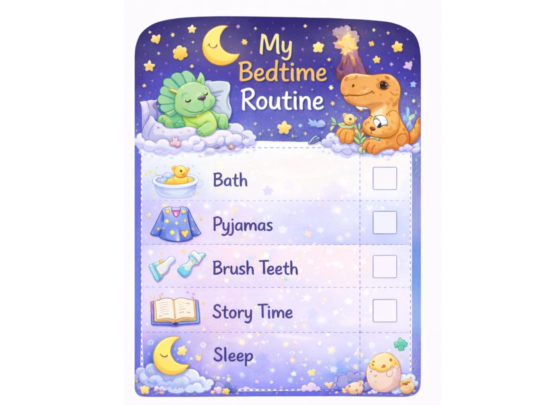 Animal Bedtime Routine Chart - Etsy