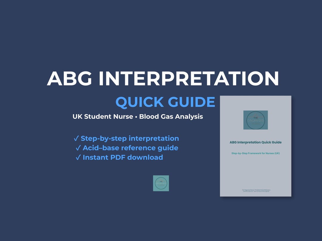 UK Student Nurse ABG Interpretation Cheat Sheet | Arterial Blood Gas ...