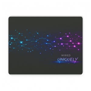 Wired Uniquely Cyber Mouse Pad - Neon Tech Desk Mat for Gamers  Coders