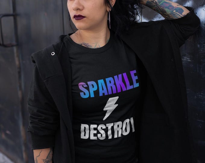 Sparkle & Destroy | Unisex Cotton Crew Tee