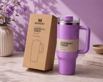 Stanley Quencher H2.0 40oz Tumbler | Lavender Floral Travel Mug