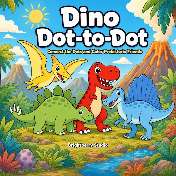 Dino dot-to-dot activity and coloring book