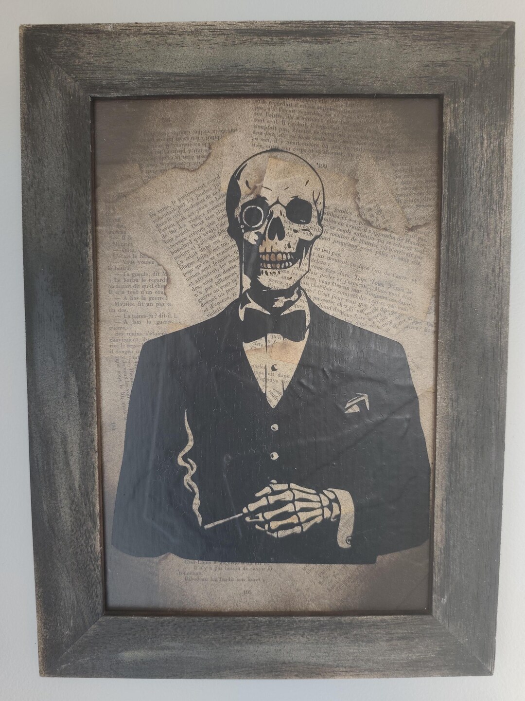 Skeleton Gentleman Wall Art – Gothic Vintage Skeleton Decor – Dark ...