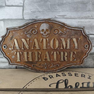 Vintage Anatomical Theatre Plaque – Gothic Decoration – Cabinet of Curiosities – Antique Style