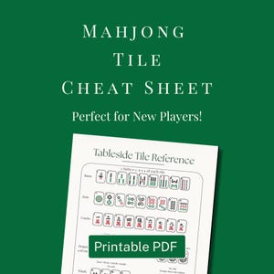 American Mahjong Tile Cheat Sheet Printable | Beginner Mahjong Guide PDF | Mahjong Tiles Reference Chart | Learn Mahjong Fast | Mah Jongg