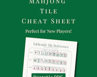 American Mahjong Tile Cheat Sheet Printable | Beginner Mahjong Guide PDF | Mahjong Tiles Reference Chart | Learn Mahjong Fast | Mah Jongg