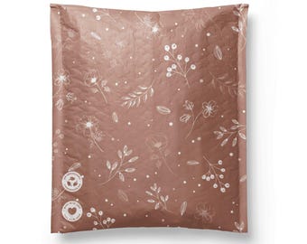 Sobres de burbujas biodegradables color marrón rosado de 15 x 23 cm