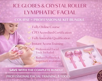Ice Globes & Crystal Roller Lymphatic Facial Course and Starter Kit
