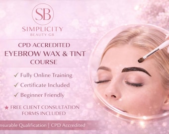 Curso online de depilación y tinte de cejas acreditado por CPD / Formación para principiantes (descarga digital)
