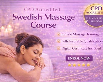 Curso de masaje sueco acreditado por CPD / Formación online en belleza asegurable (certificado digital)