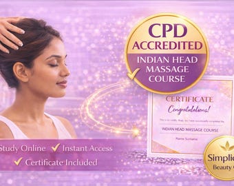 Corso di massaggio indiano alla testa accreditato CPD / Formazione online nel settore della bellezza (accesso immediato)