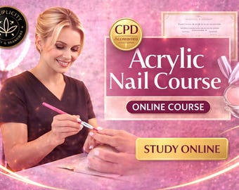 Curso de uñas acrílicas acreditado por CPD / Formación online para técnicos de uñas (certificado digital)