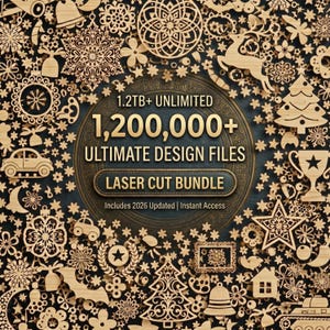 1.5 Million+ Laser Cut Designs Mega Bundle | CNC Vector Files for Wood & Metal | SVG dxf PDF  | 2D 3D Patterns | Ultimate DigitaL Pack