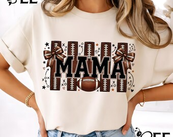 Striped Football Mama PNG: Fall Sports Game Day Graphic (Digital Download)