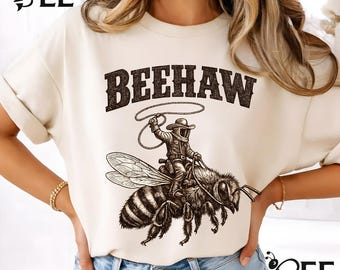 Beehaw Bee Wrangler PNG: Vintage Beekeeper Honeycomb Apiary (Digital Download)