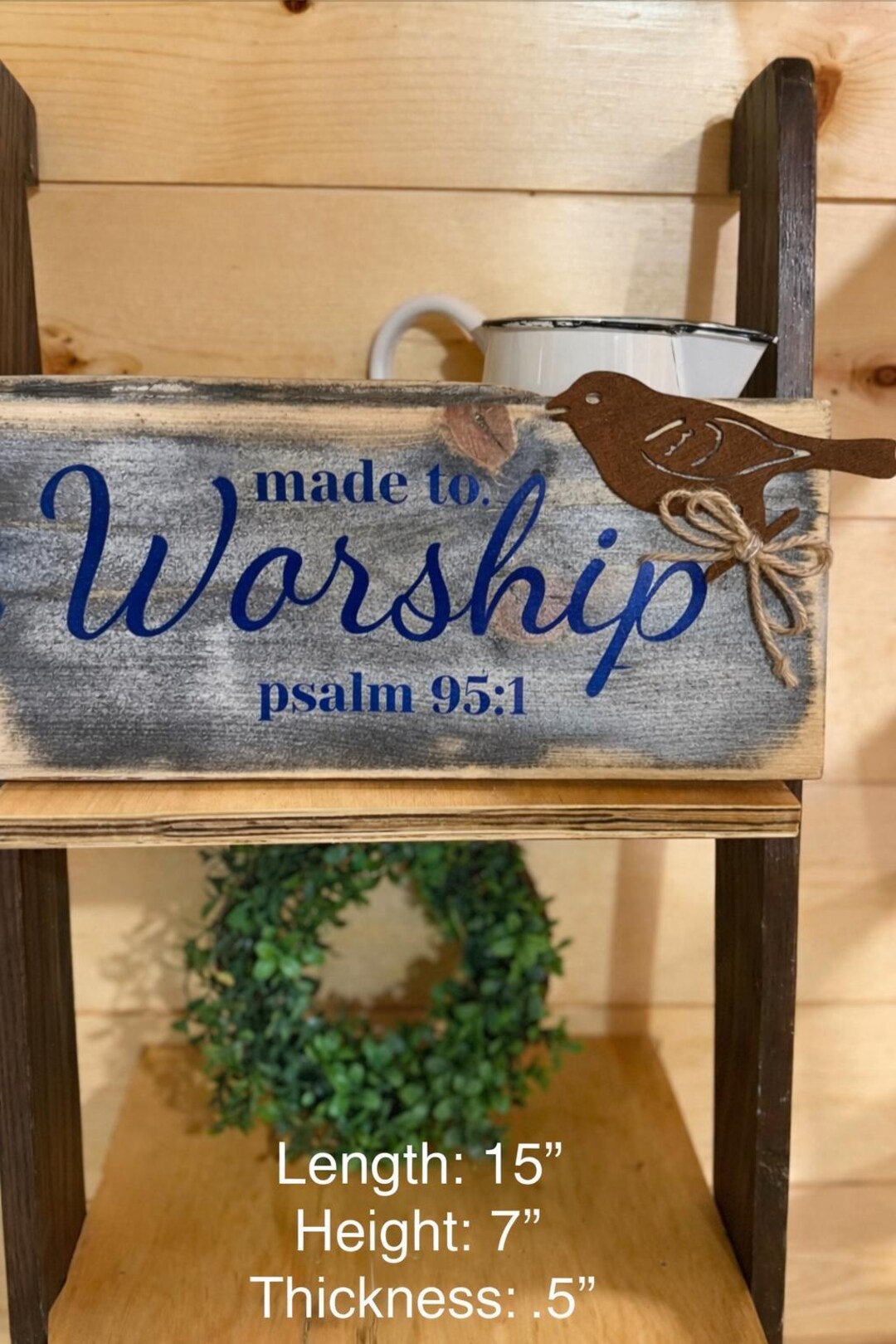 Shrine Rustic Sign Handcrafted Rustic MADE TO WORSHIP Barn Wood Sign With Metal Bird ...