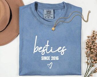 Camiseta personalizada "Mejores amigas desde hace tiempo", sudadera Comfort Colors Friends, conjunto de viaje a juego.