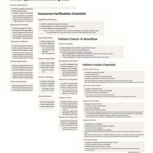 Medical Front Desk Workflow Toolkit | Receptionist Training  | Patient Check-In +3 more (PDF)