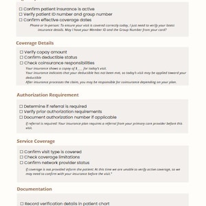 Medical Front Desk Checklist PDF | Receptionist Training Template | Clinic Admin Printable | Patient Intake Workflow