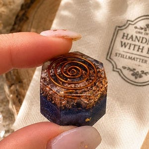 Tower Power Buster Orgonite, Quartz Crystal, Copper Spiral, Orgonite Puck, Handmade, Spiritual Gift