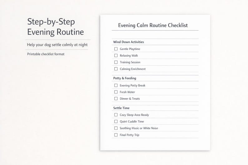 Settle Routine Dog Nighttime Calm Routine Checklist for Restless Dogs (PDF) - Etsy
