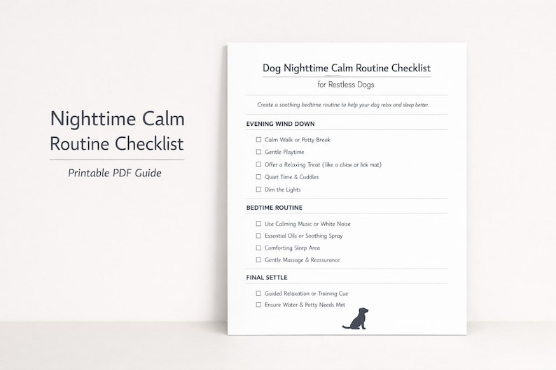 Settle Routine Dog Nighttime Calm Routine Checklist for Restless Dogs (PDF) - Etsy