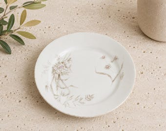 Antique Haviland Limoges Butter Pat Dish French Porcelain Floral Trinket Bowl Cottagecore Decor