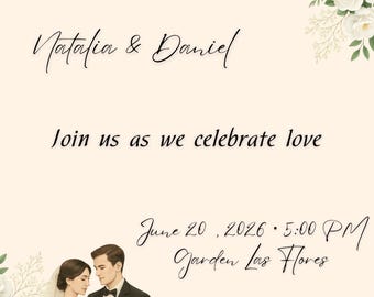 Editable Wedding Invitation Suite Template, Minimalist Wedding Invite, Canva Template, Instant Download, Modern Wedding