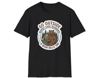 Bär Camping Tee Go außerhalb lustige Outdoor Abenteuer T-Shirt T-Shirt (Gildan Softstyle)