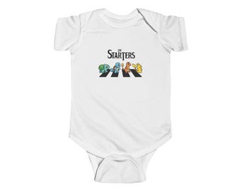 The Starters Pokmon Bodysuit Retro Gaming Baby Gift Infant Bodysuit (Rabbit Skins 4424)