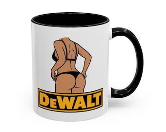 DeWalt Pin-Up Parodie Becher Lustig Mechaniker Kaffee Geschenk - Kaffeebecher