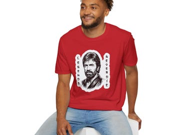 Chuck Norris Legend Never Die Gedenk-T-Stück kultiges Popkultur-Shirt T-Shirt (Gildan Softstyle)
