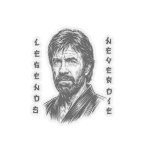 May include: A grayscale sticker featuring a detailed portrait of a man with a beard and short hair. The sticker has Japanese text on either side of the portrait. The overall design is a stylized illustration.