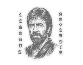 Chuck Norris Legend Never Die Vinyl Sticker Nostalgie Tribut