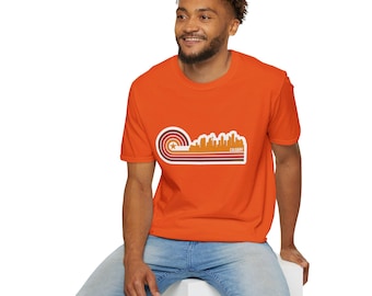 Retro Calgary Skyline T-Shirt Vintage Alberta Kanada Grafik-Shirt T-Shirt (Gildan Softstyle)