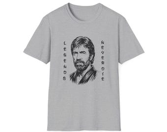 Chuck Norris Legend Never Die Gedenk-T-Stück kultiges Popkultur-Shirt T-Shirt (Gildan Softstyle)
