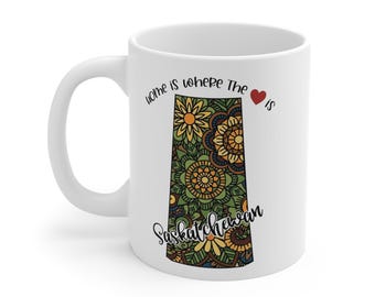 Proud Saskatchewan Mug Canadian Prairie Mandala Coffee Mug