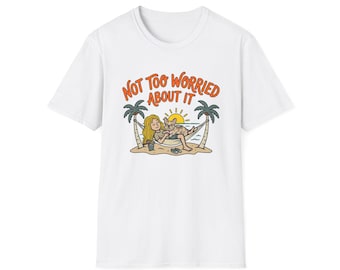 Nicht zu besorgt darüber T-Shirt Entspanntes Mädchen & Frenchie Hängematte Grafik-T-Shirt (Gildan Softstyle)