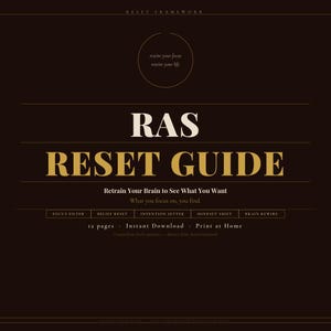 RAS Reset Guide | Train Your Brain to Find What You’re Looking For | Printable Workbook | Neuroscience & Manifestation | Instant Download