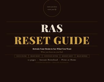 RAS Reset Guide | Train Your Brain to Find What You’re Looking For | Printable Workbook | Neuroscience & Manifestation | Instant Download
