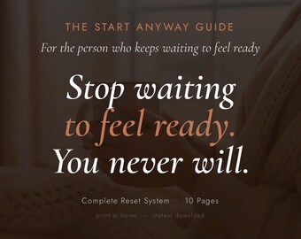 The Start Anyway Guide | Fear & Mindset Printable Workbook | Stop Procrastinating | Instant Download | 10 Pages