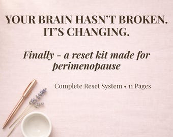 Perimenopause Reset Kit | Printable Symptom Tracker & Brain Fog Worksheet | Peri Menopausal Journal | GP Prep | Instant Download