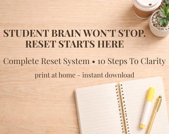 Adhd Student Reset Kit | 10 Printable Worksheets | Neurodivergent Gift | Student Planner | Instant Download