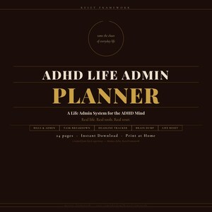 Adhd Life Admin Planner | Neurodivergent Gift | Adult Adhd Daily Planner Printable | UK Executive Function Organizer | PDF Download