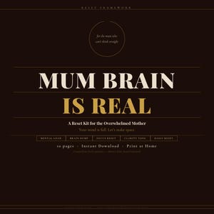 La "nebbia mentale da mamma" è reale / 10 fogli di lavoro stampabili / Reset mentale per mamme sopraffatte / Pianificatore per svuotare la mente con ADHD / Download immediato